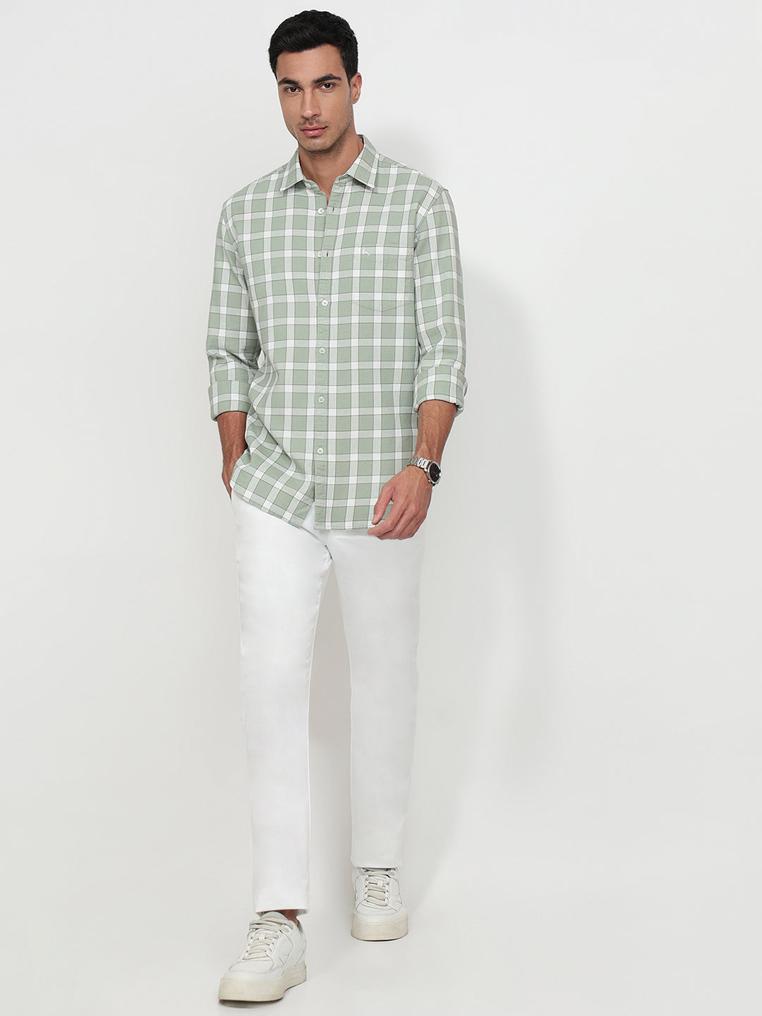 Parx Green Casual Shirt