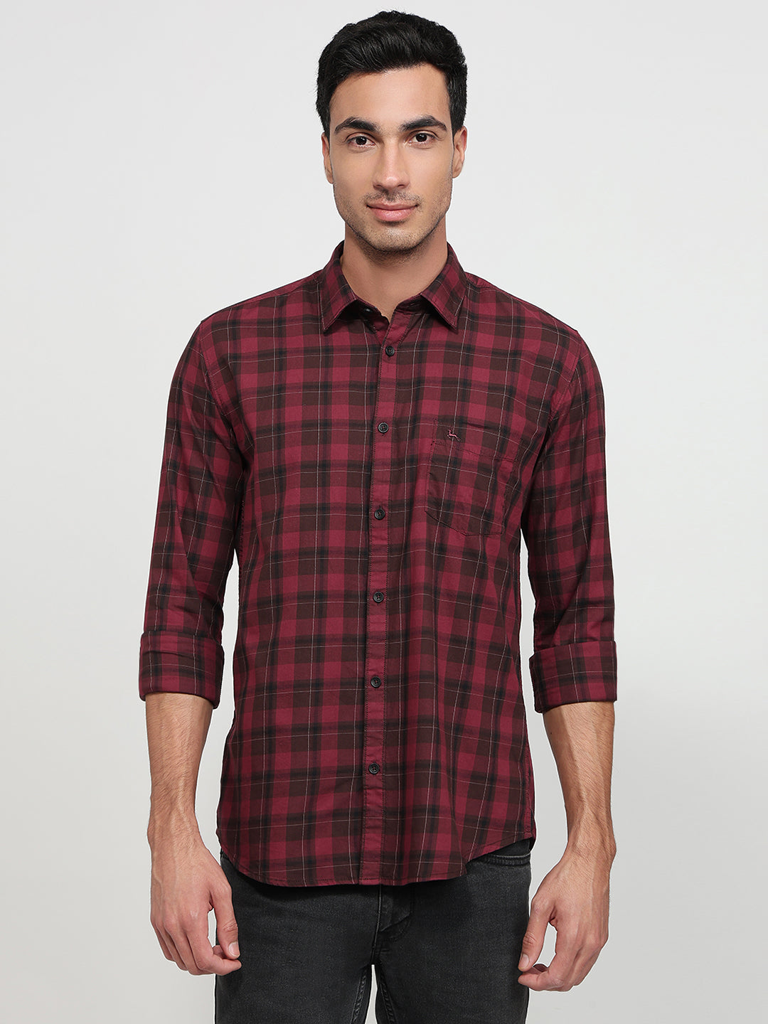 Parx Maroon Casual Shirt