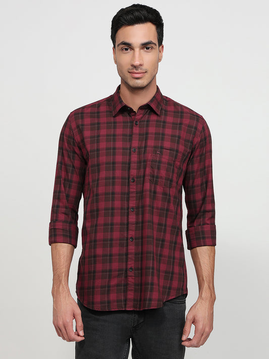 Parx Maroon Casual Shirt