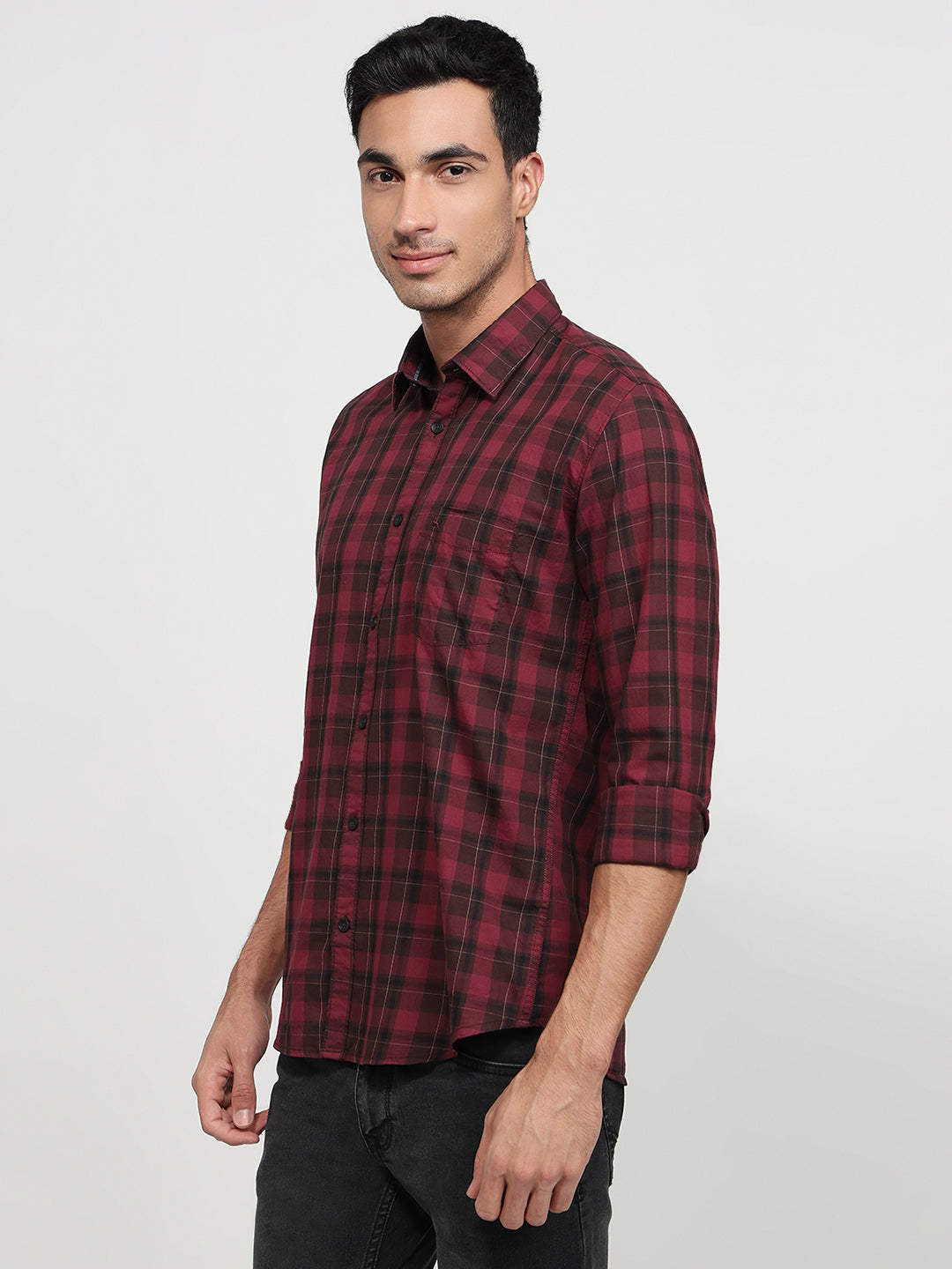 Parx Maroon Casual Shirt