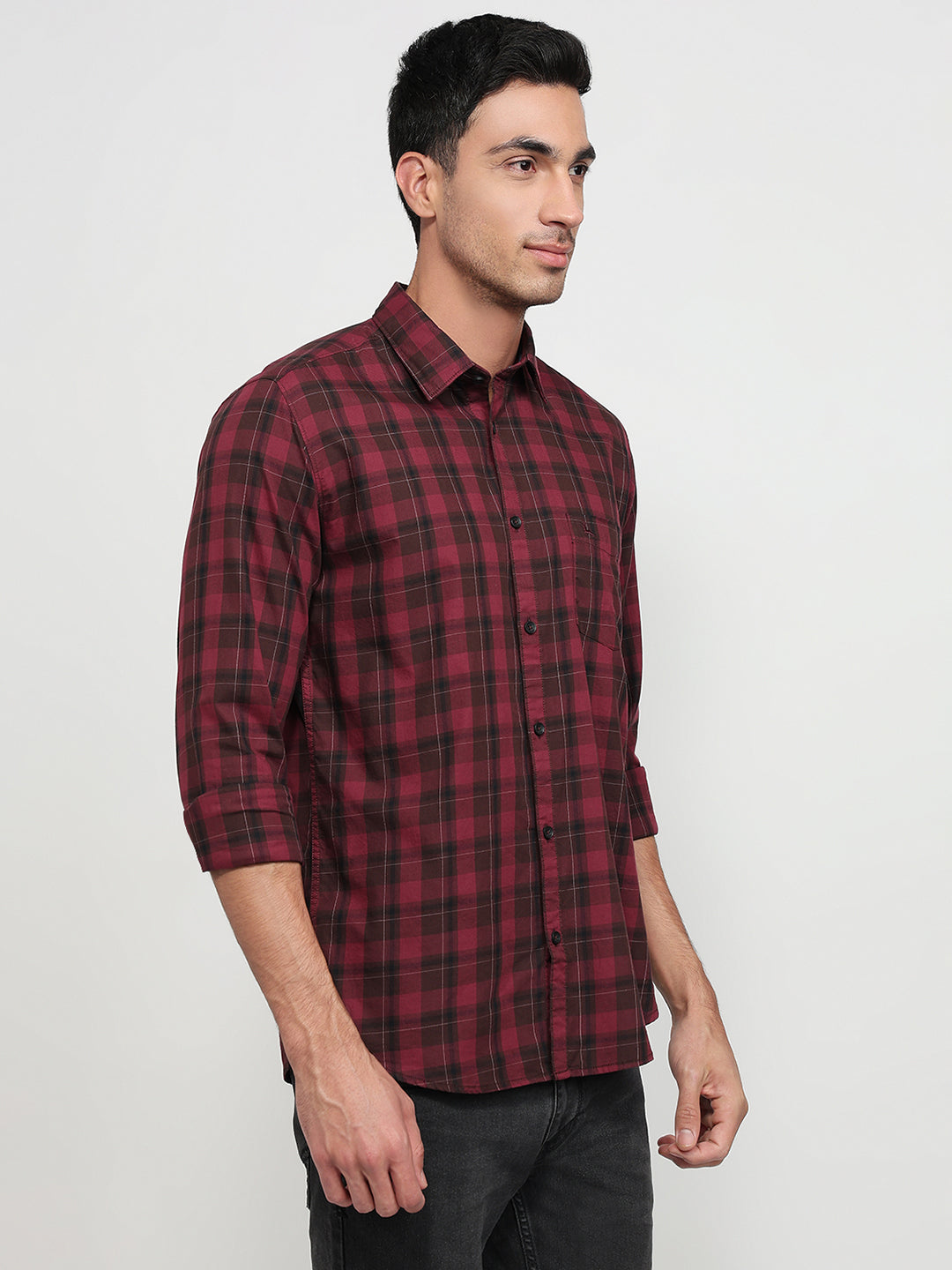 Parx Maroon Casual Shirt