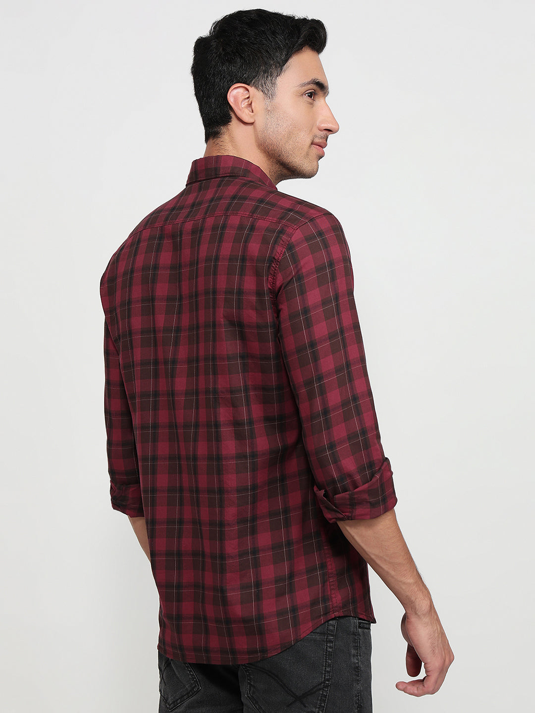 Parx Maroon Casual Shirt