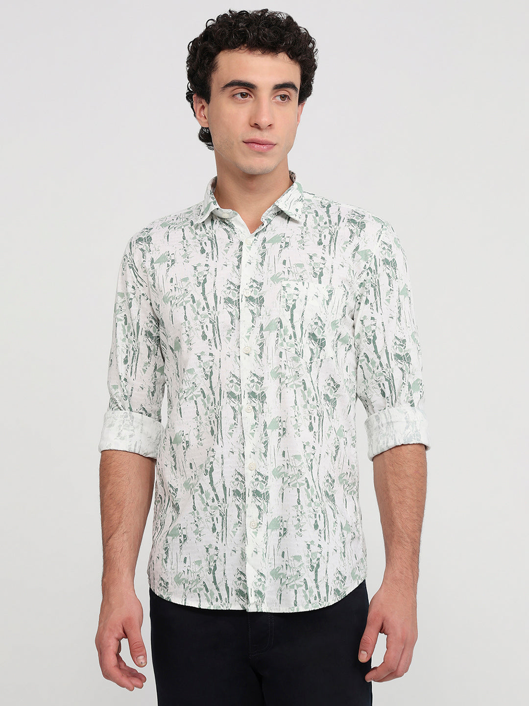 Parx Green Casual Shirt