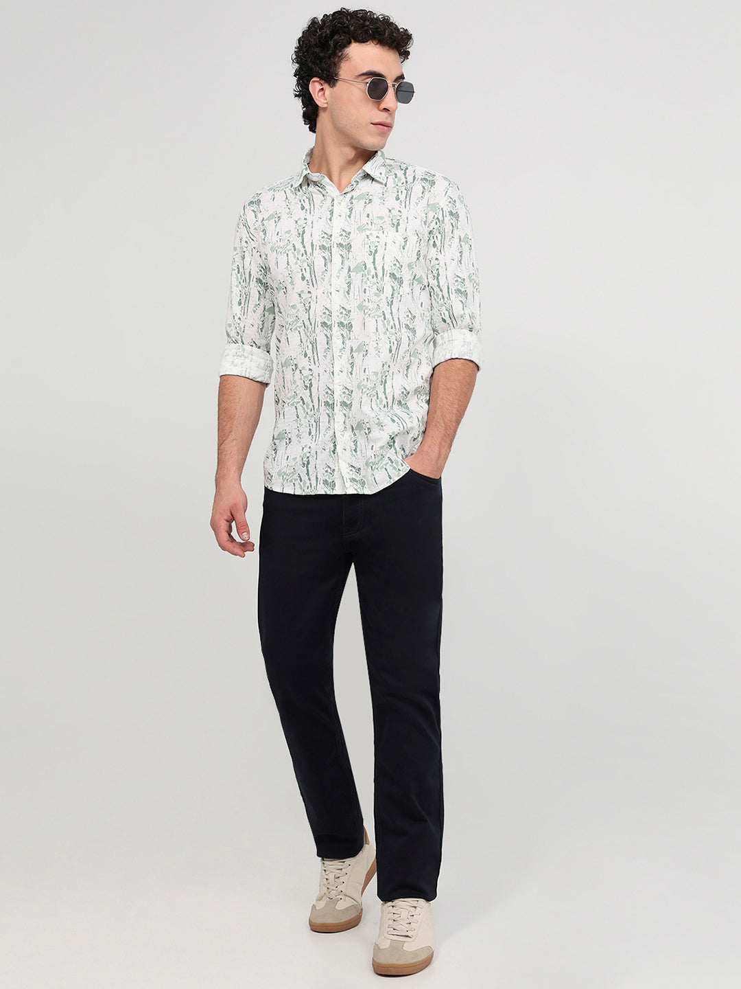 Parx Green Casual Shirt