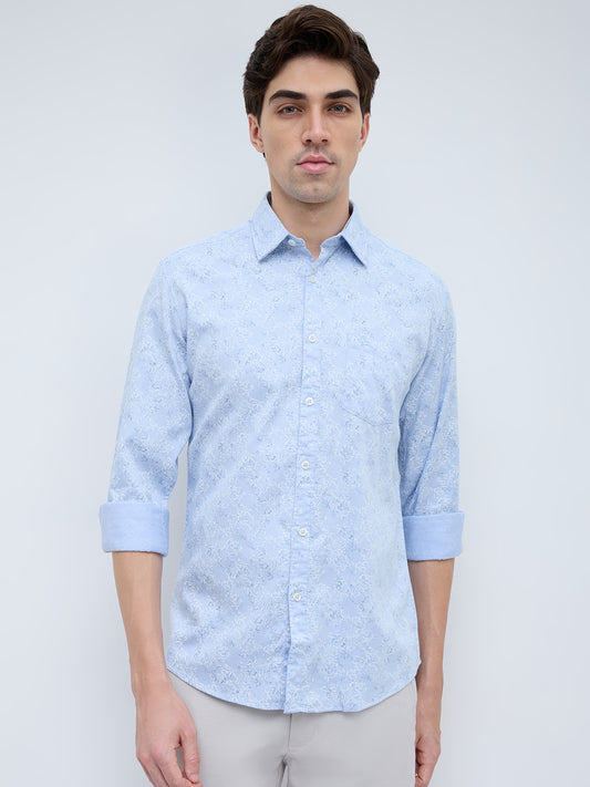 Parx Blue Casual Shirt