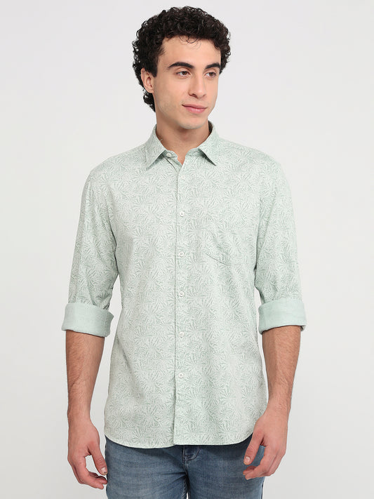Parx Green Casual Shirt