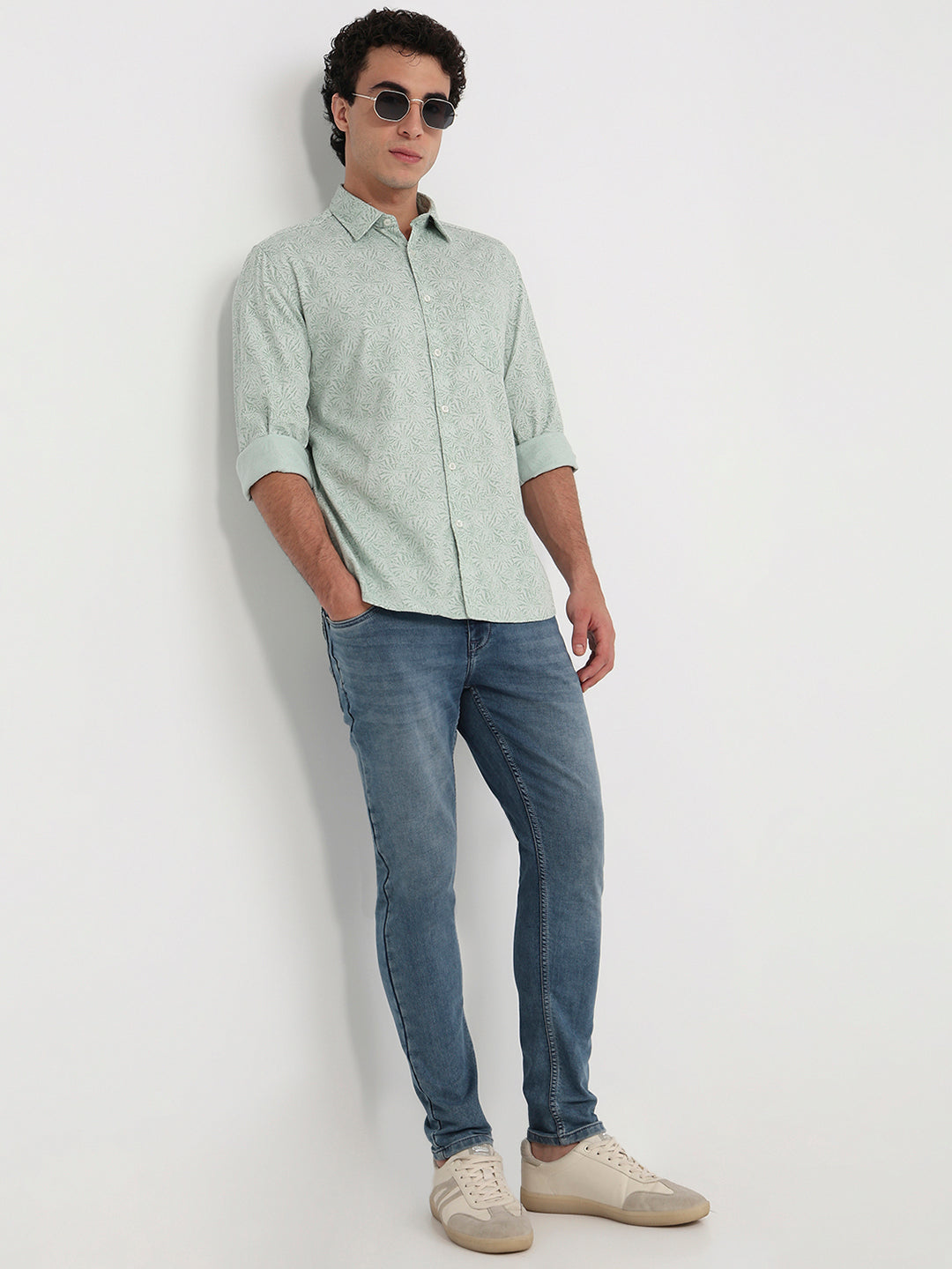 Parx Green Casual Shirt