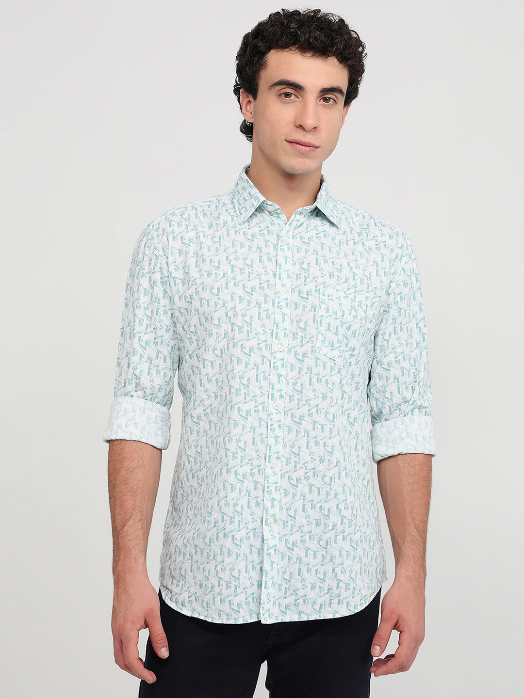 Parx Green Casual Shirt