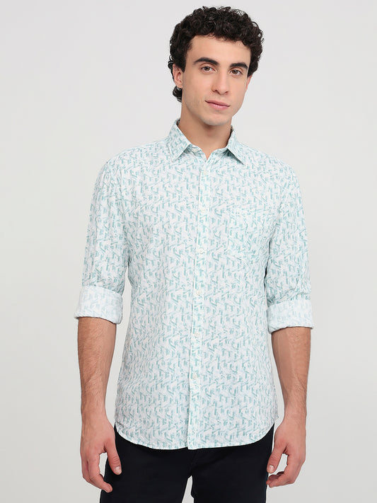 Parx Green Casual Shirt