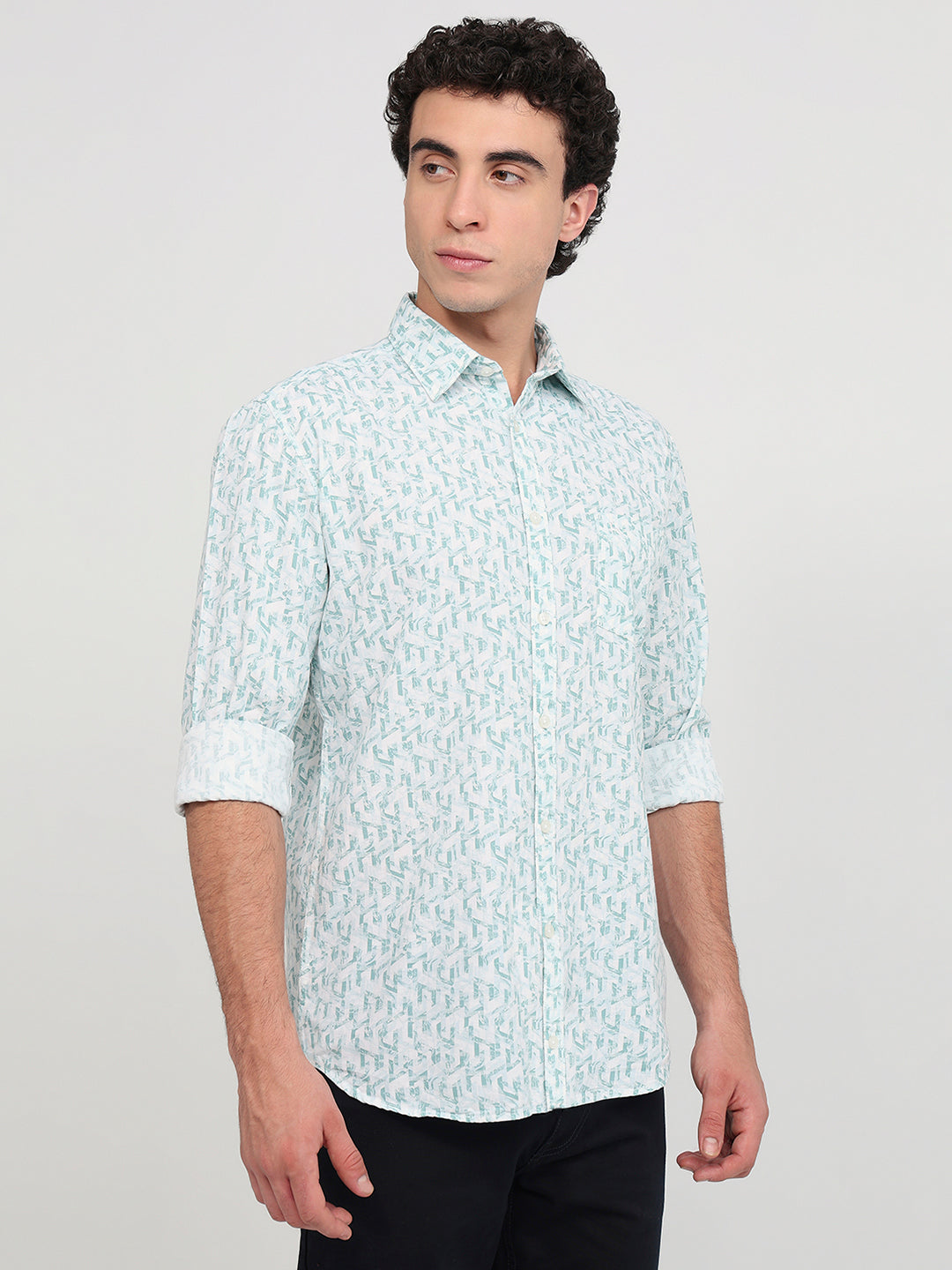 Parx Green Casual Shirt