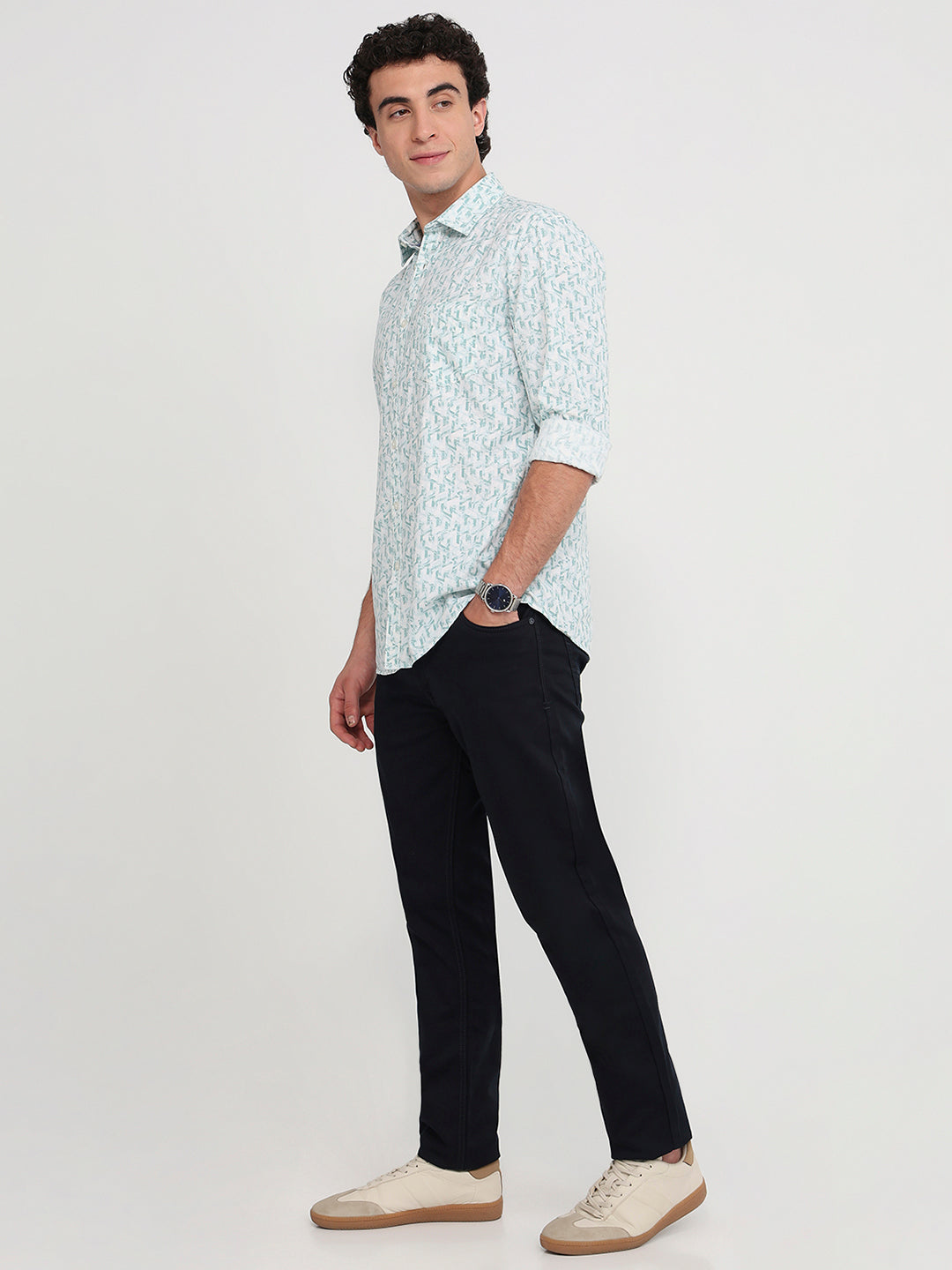 Parx Green Casual Shirt