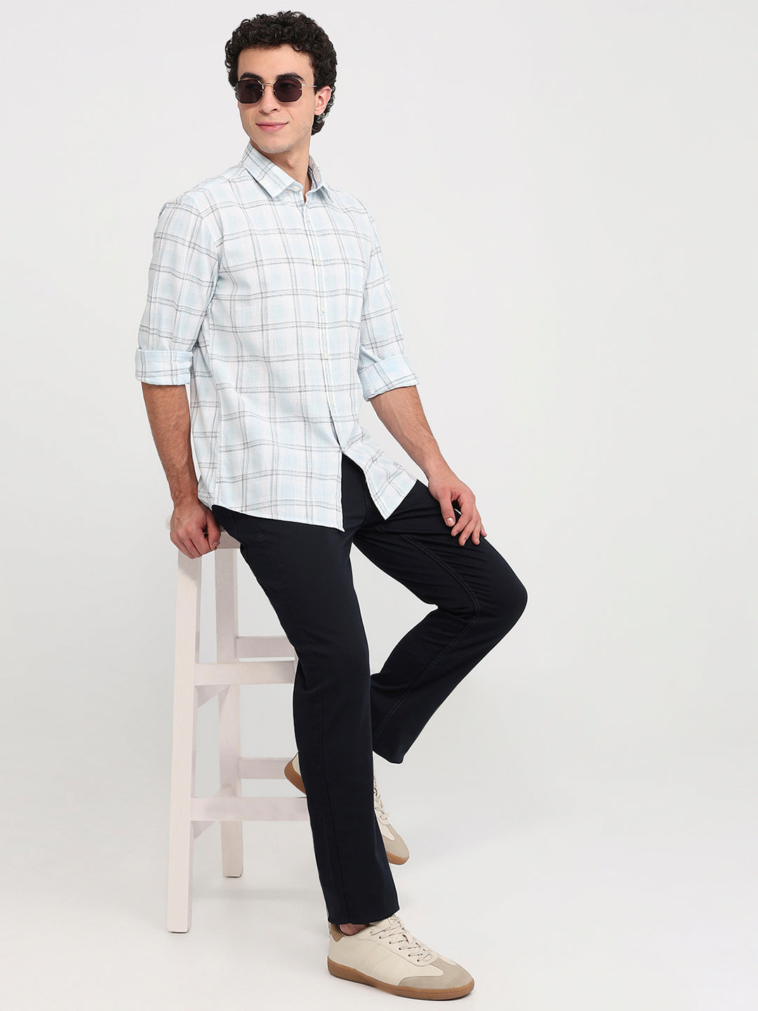 Parx Blue Casual Shirt