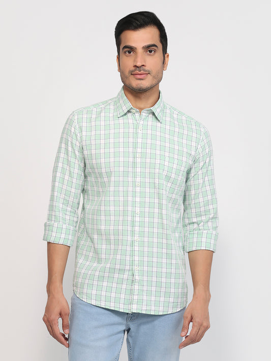 Parx Green Casual Shirt