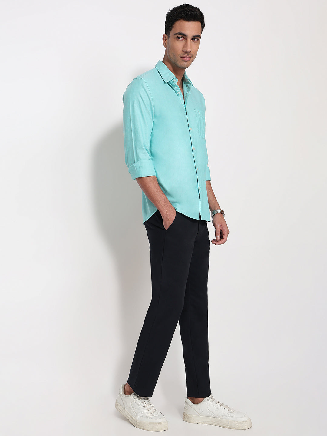 Parx Green Casual Shirt