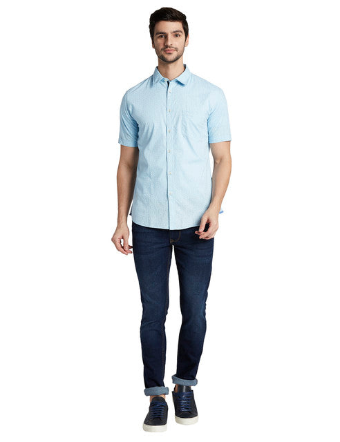 Parx Blue Casual Shirt