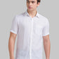 Parx White Solid Slim Fit Linen Casual Shirt