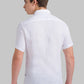 Parx White Solid Slim Fit Linen Casual Shirt