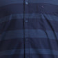 Parx Blue Stripe Slim Fit Cotton Casual Shirt