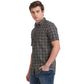 Parx Green Checks Slim Fit Cotton Casual Shirt