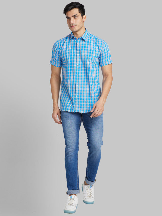 Parx Blue Casual Shirt 