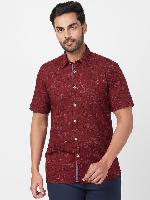 Parx Maroon Casual Shirt