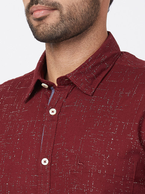 Parx Maroon Casual Shirt