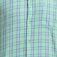 Parx Men Green Checkered Slim Fit Half Sleeve Semi Cut Away Collar Shirt