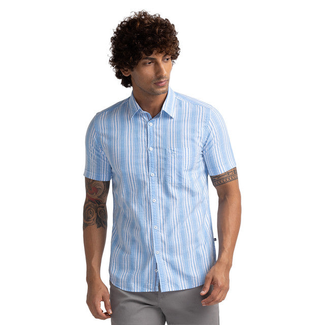 Parx Blue Casual Shirt