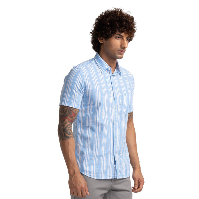 Parx Blue Casual Shirt