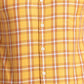 Parx Yellow Checks Slim Fit Cotton Casual Shirt