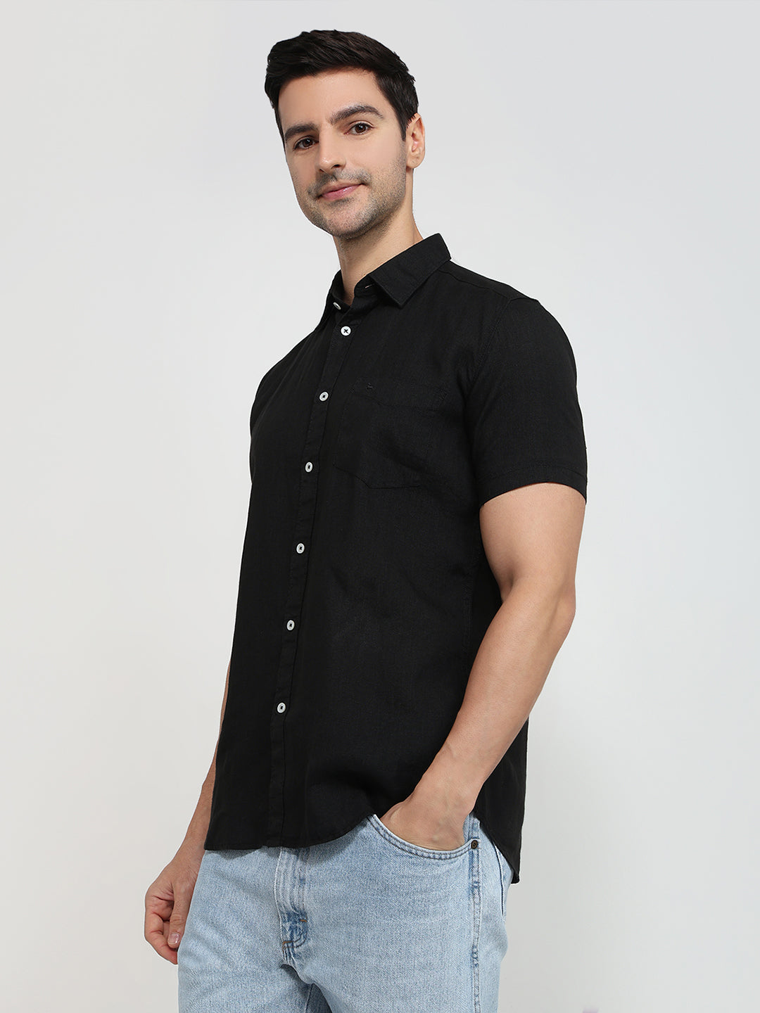 Parx Black Casual Shirt