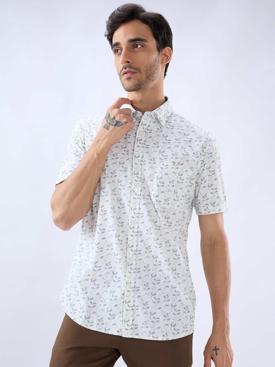 Parx Green Casual Shirt
