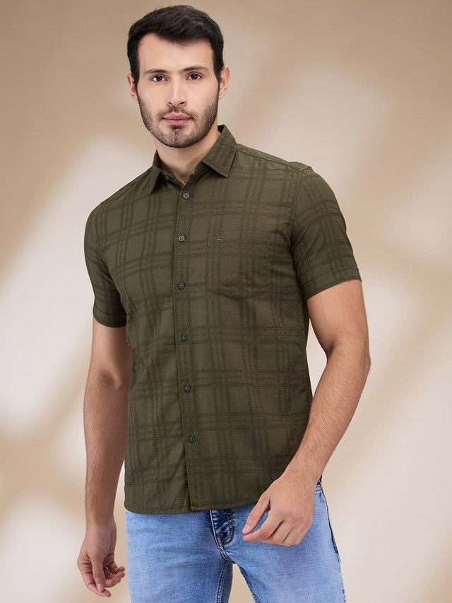 Parx Green Casual Shirt