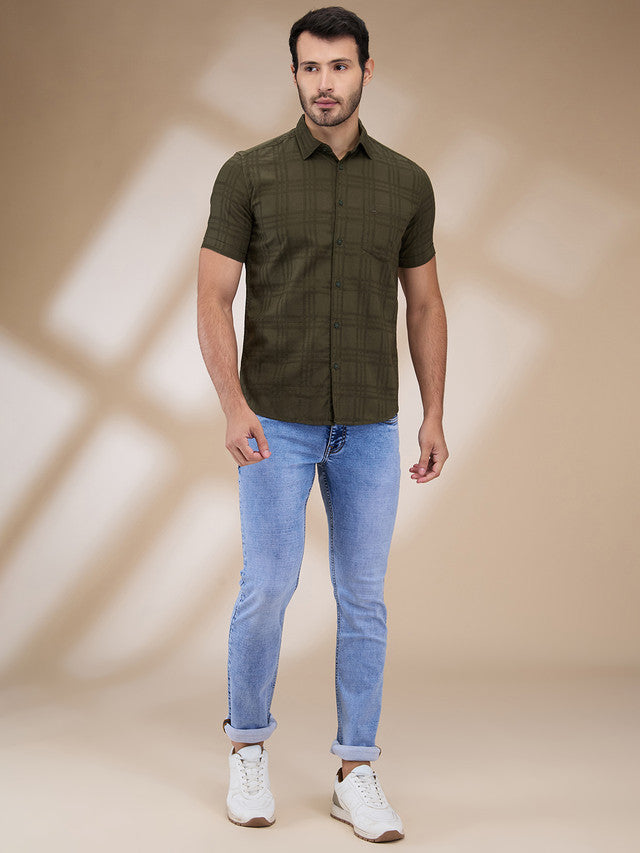 Parx Green Casual Shirt