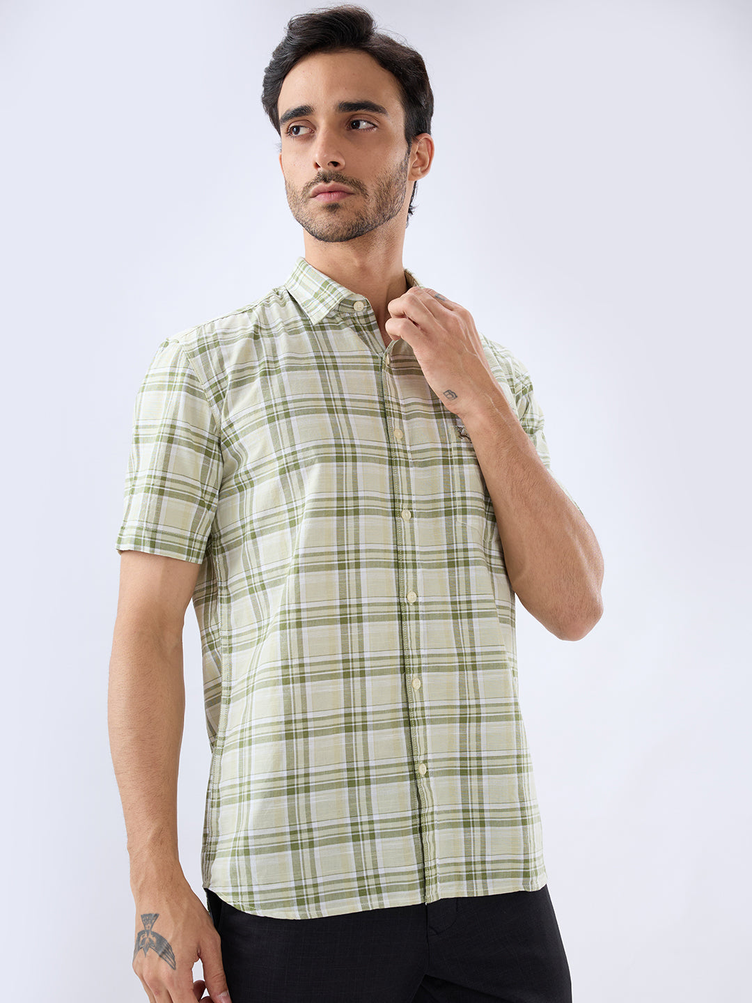 Parx Green Casual Shirt