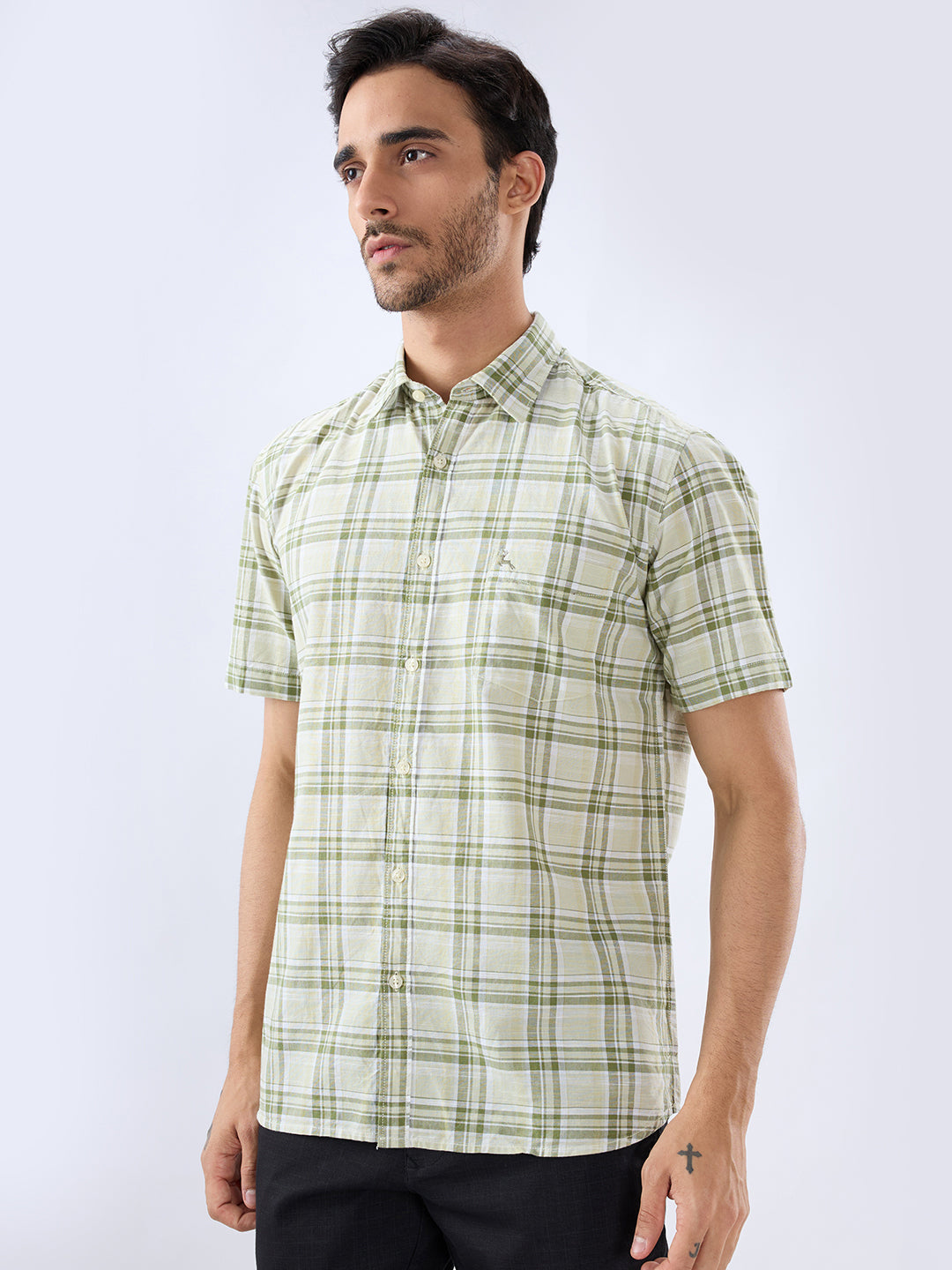 Parx Green Casual Shirt