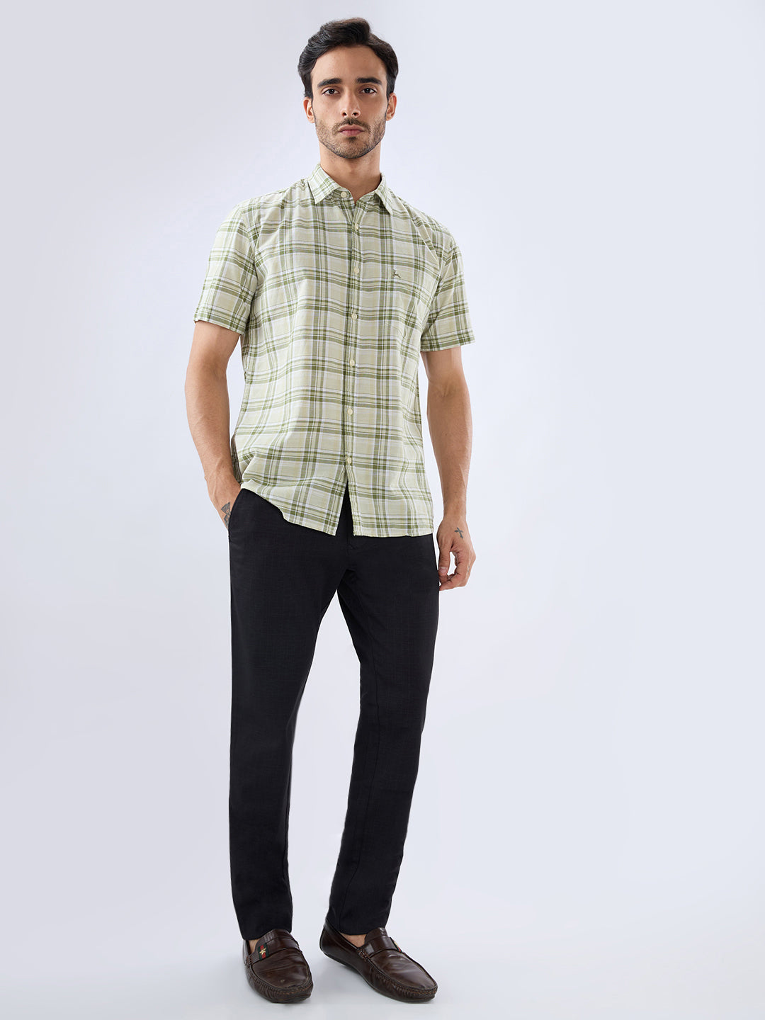 Parx Green Casual Shirt