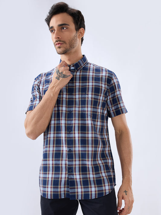 Parx Blue Casual Shirt