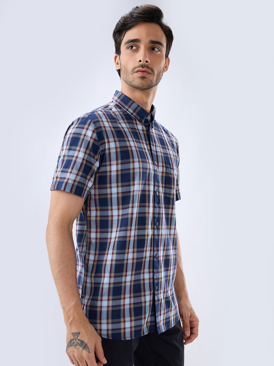 Parx Blue Casual Shirt