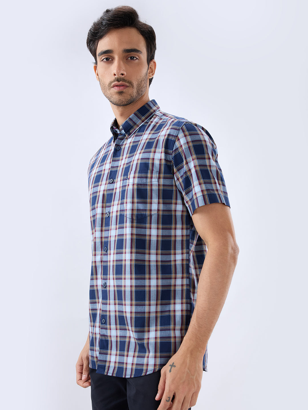 Parx Blue Casual Shirt
