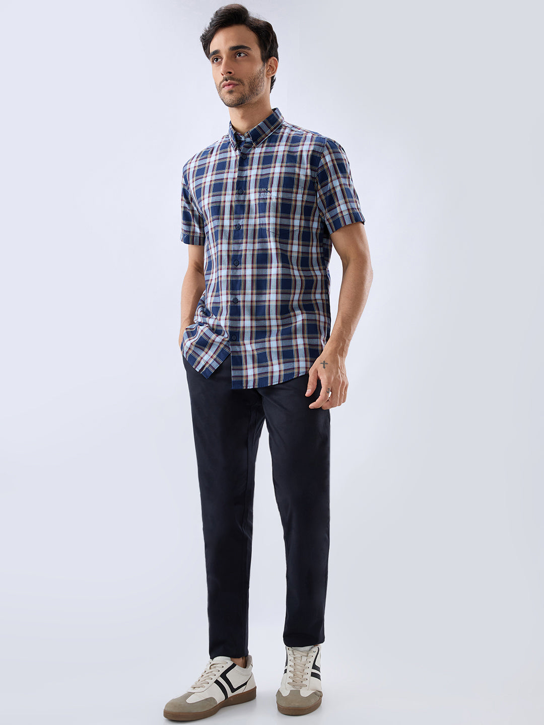 Parx Blue Casual Shirt