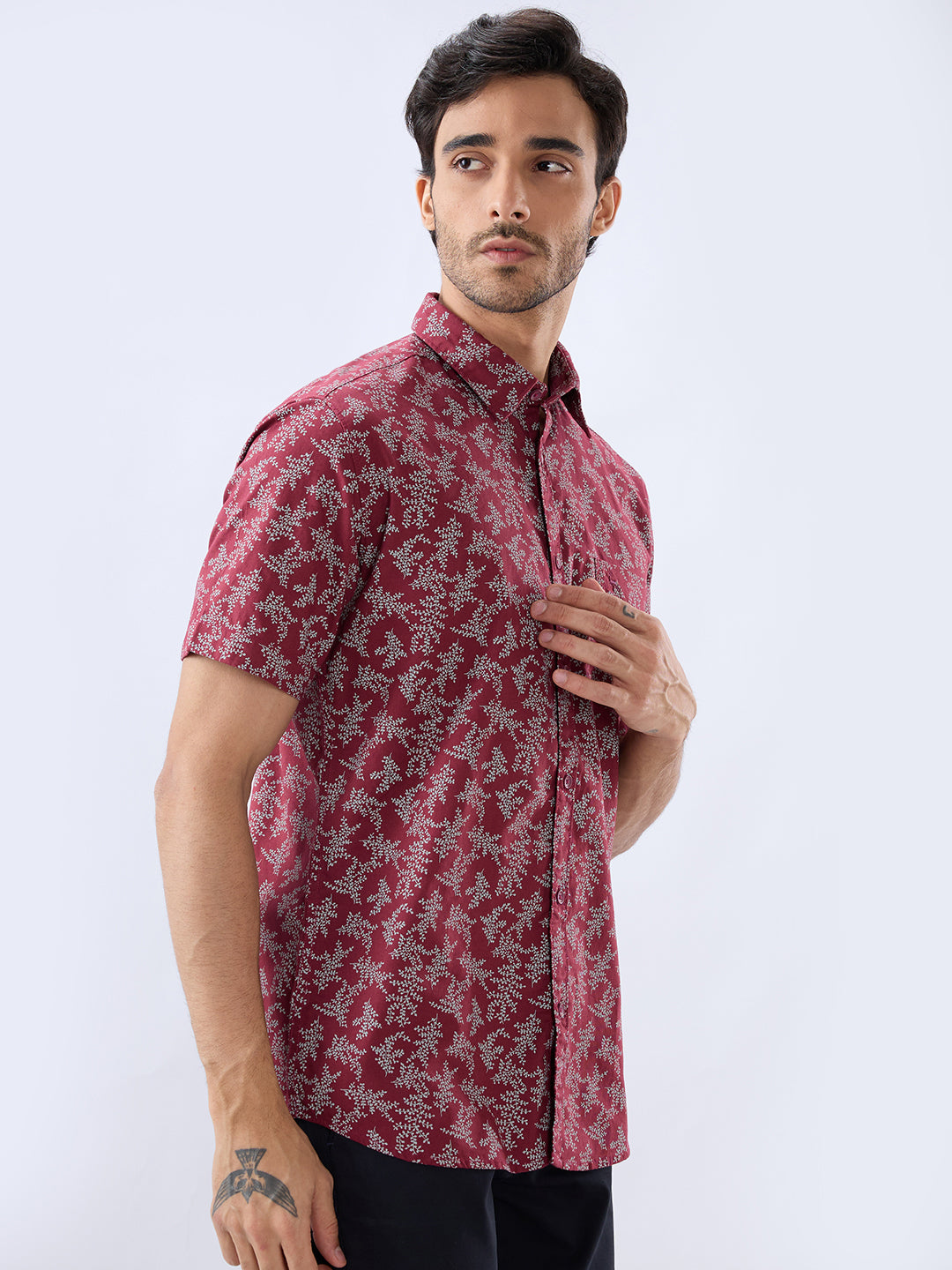 Parx Maroon Casual Shirt