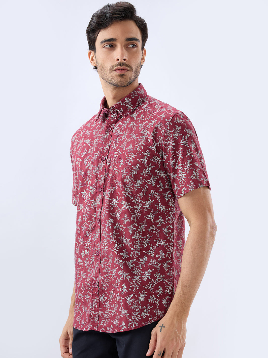Parx Maroon Casual Shirt