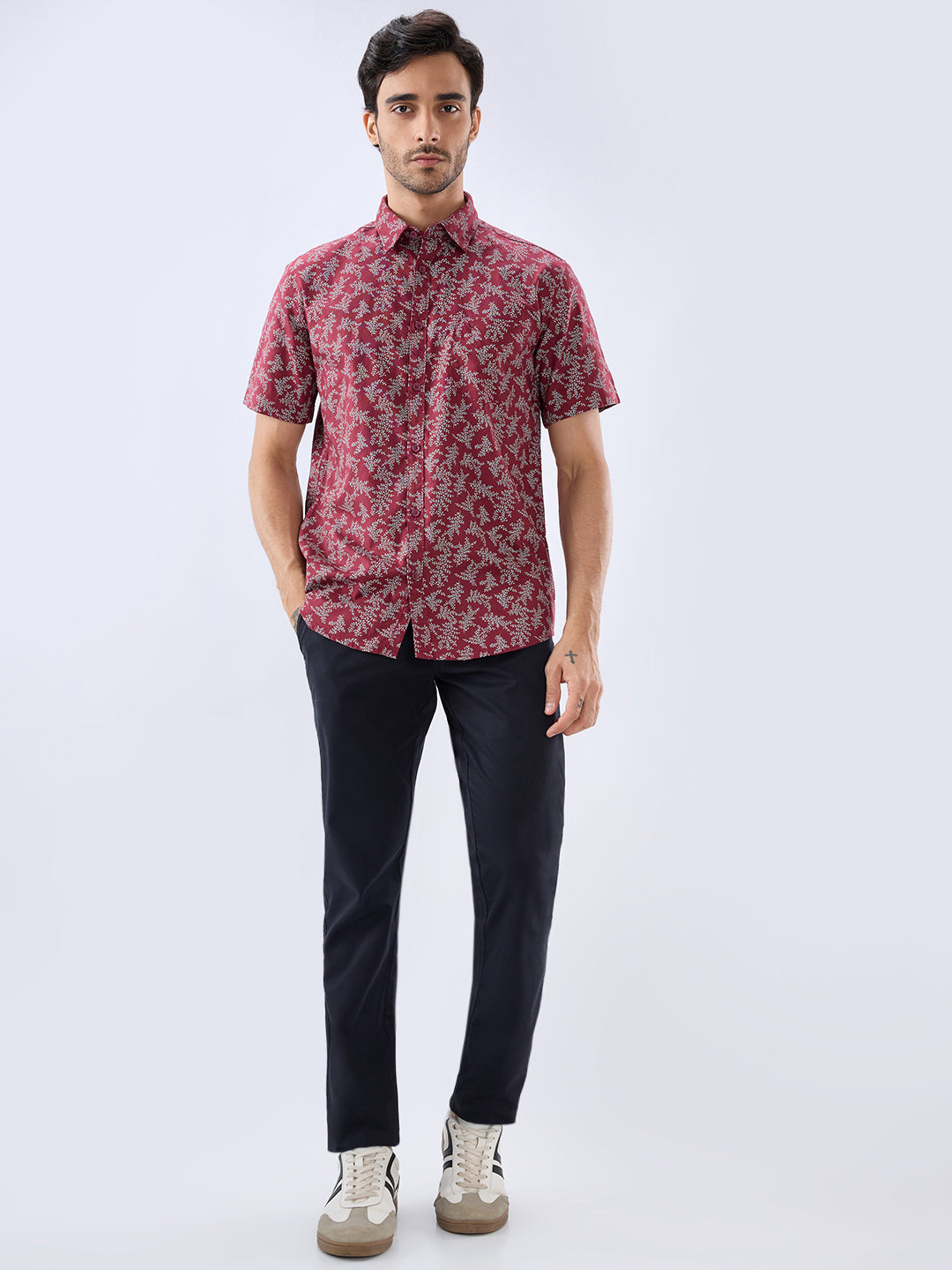 Parx Maroon Casual Shirt
