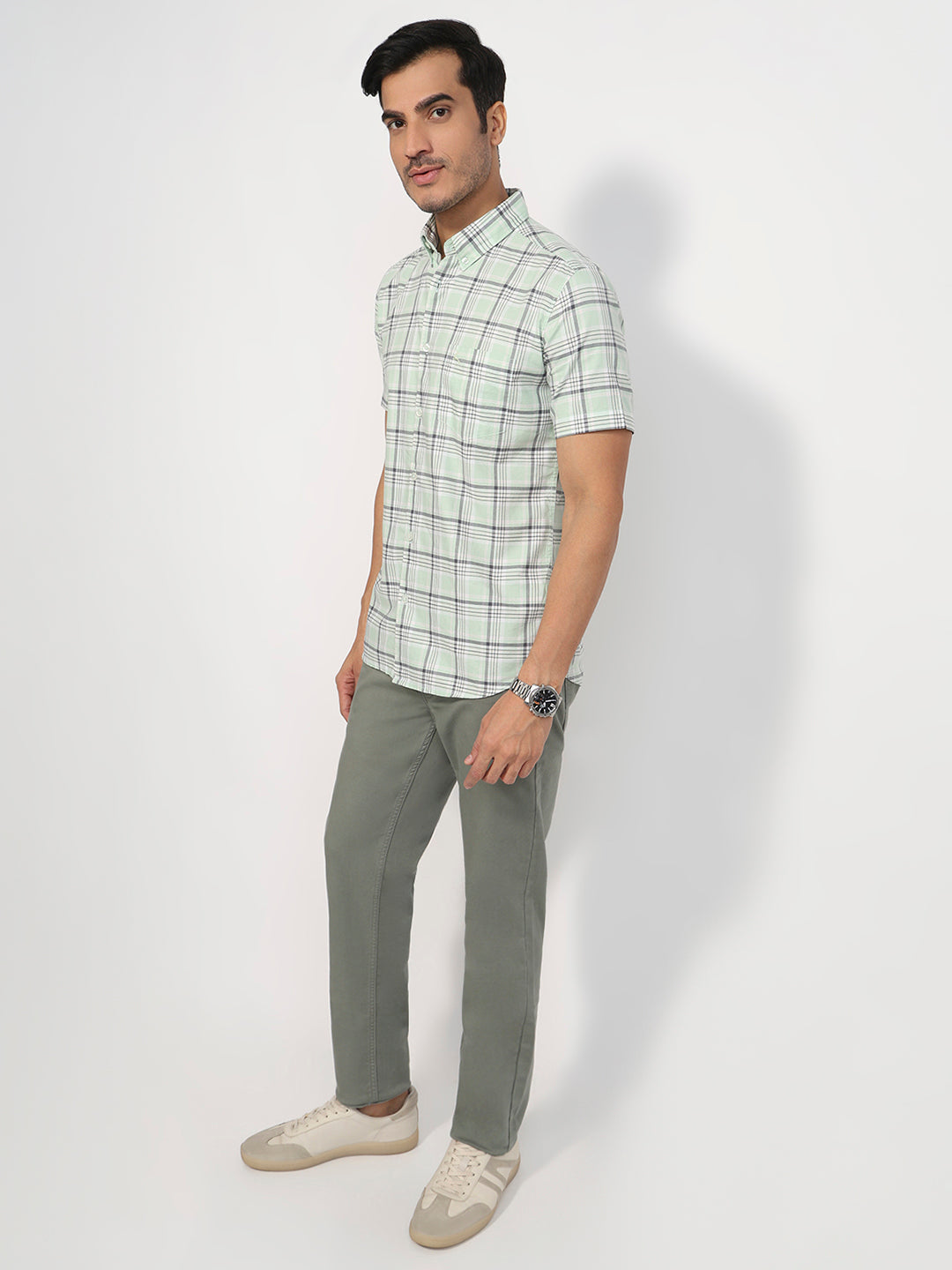 Parx Green Casual Shirt