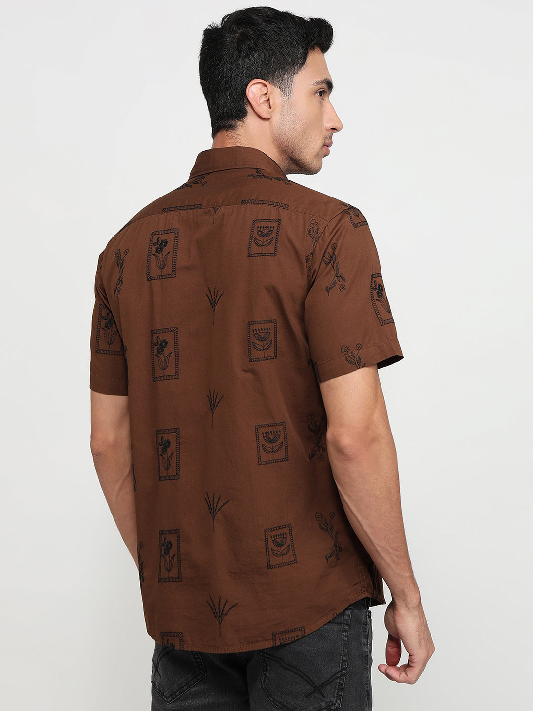 Parx Brown Casual Shirt