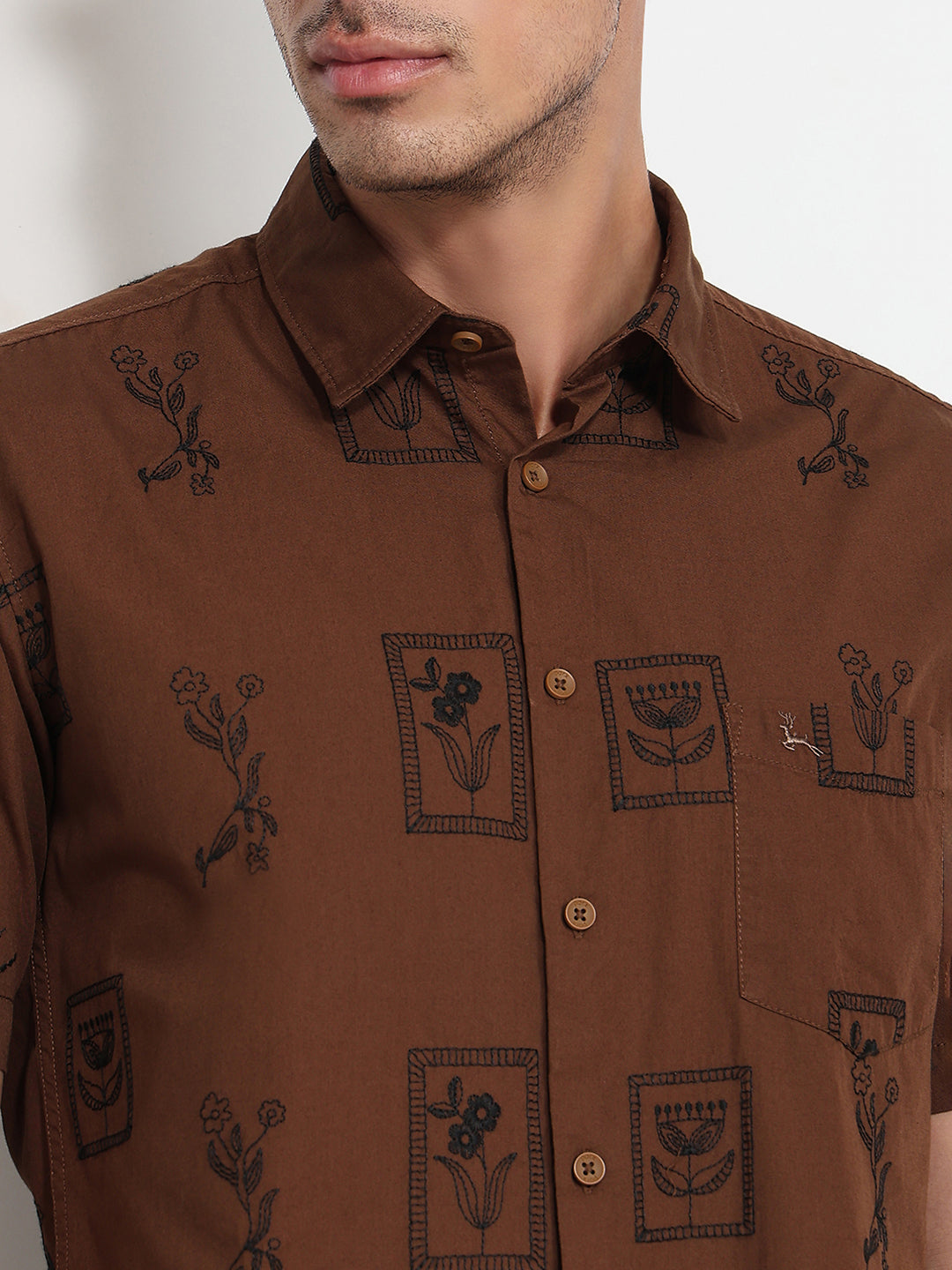 Parx Brown Casual Shirt