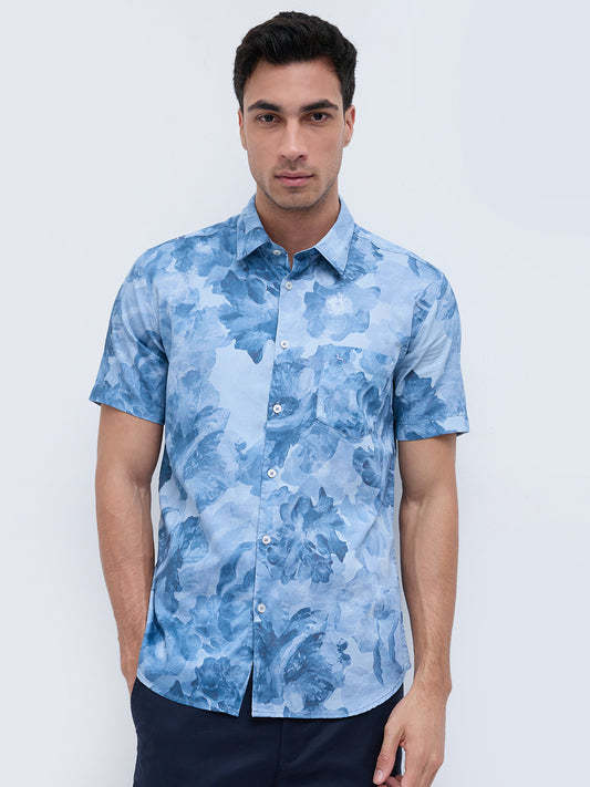 Parx Blue Casual Shirt