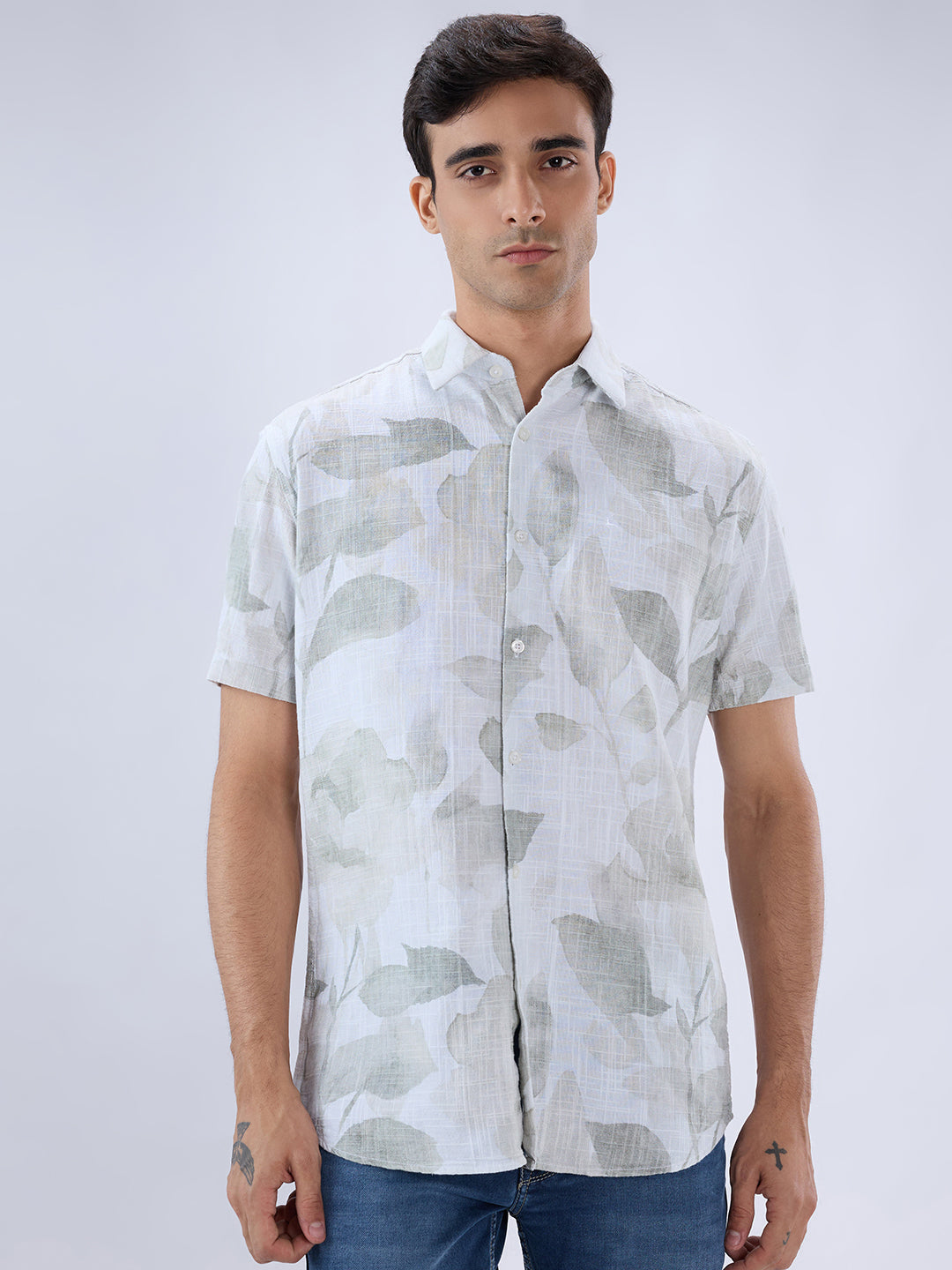 Parx Green Casual Shirt