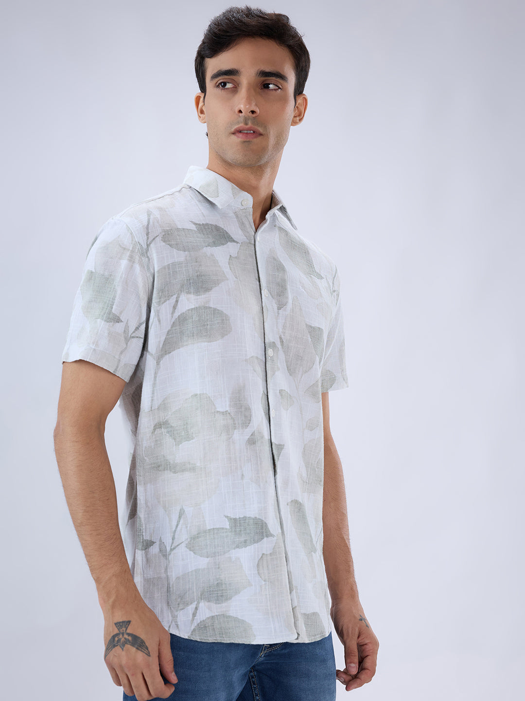 Parx Green Casual Shirt